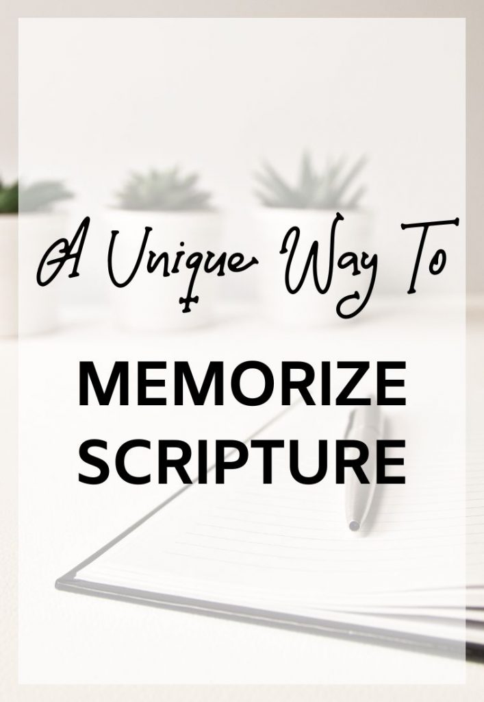 A Unique Way To Memorize Scripture