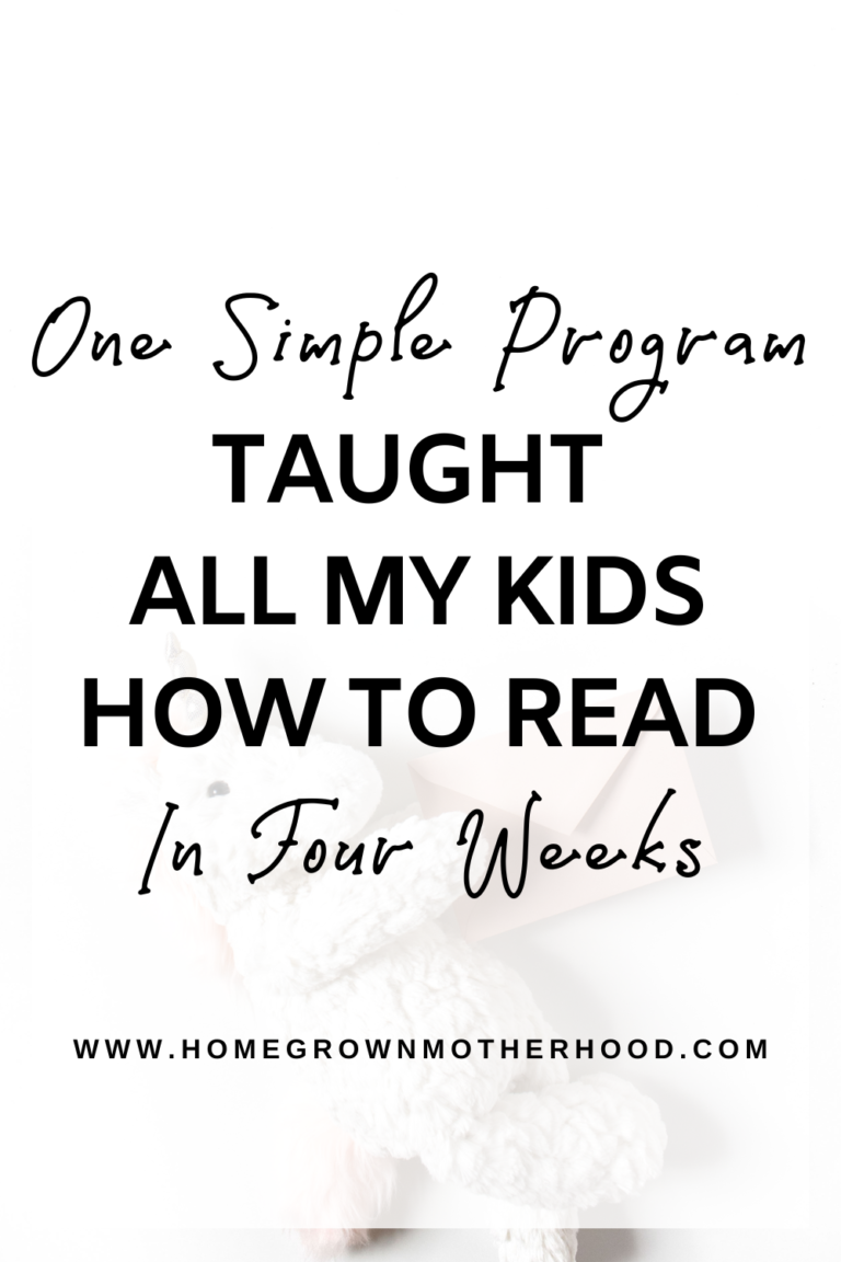 One Simple Program Taught All My Children How To Read In Four Weeks