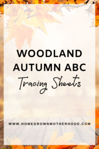 Woodland Autumn ABC Tracing Sheets