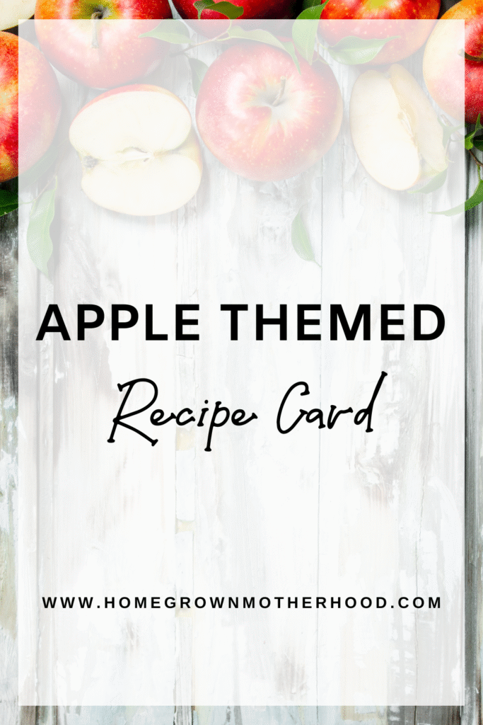 Apple Themed Recipe Card