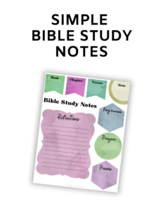 Simple Bible Study Notes (First Time Downloader Freebie)