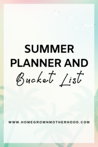 Summer Planner and Bucket List